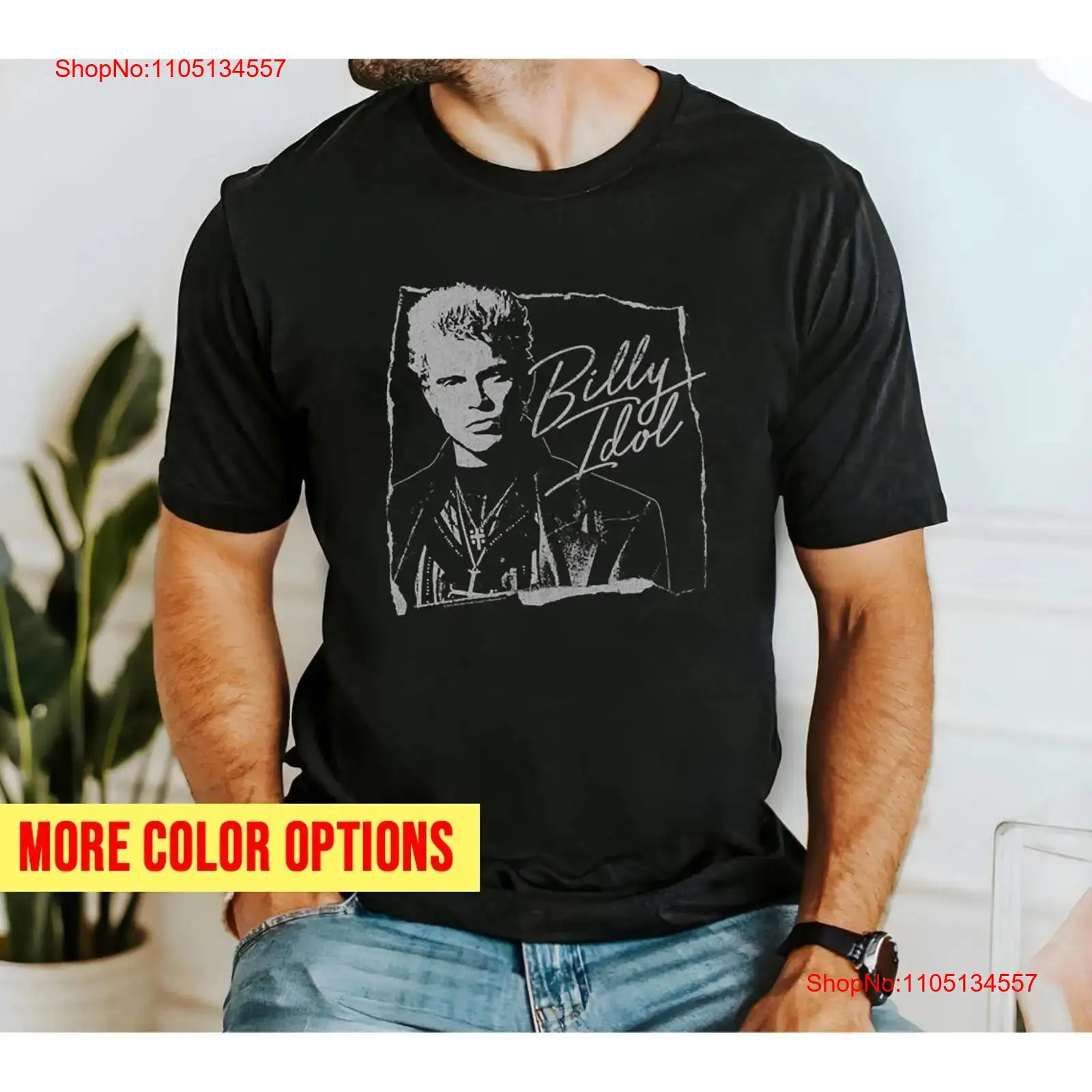 Vintage Fashion Knitwear - Футболка Billy Idol Torn and Cursive