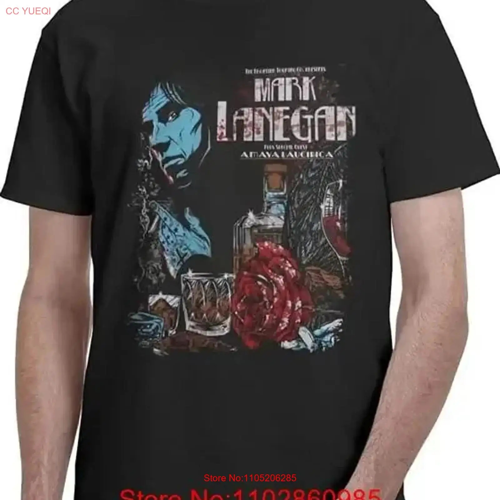 Vintage Fashion Knitwear - Футболка Mark Lanegan из плотного хлопка,