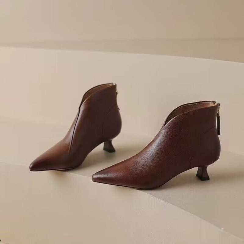 Vintage Fashion Ladies - Осень-зима, женские ботильоны с острым носком,