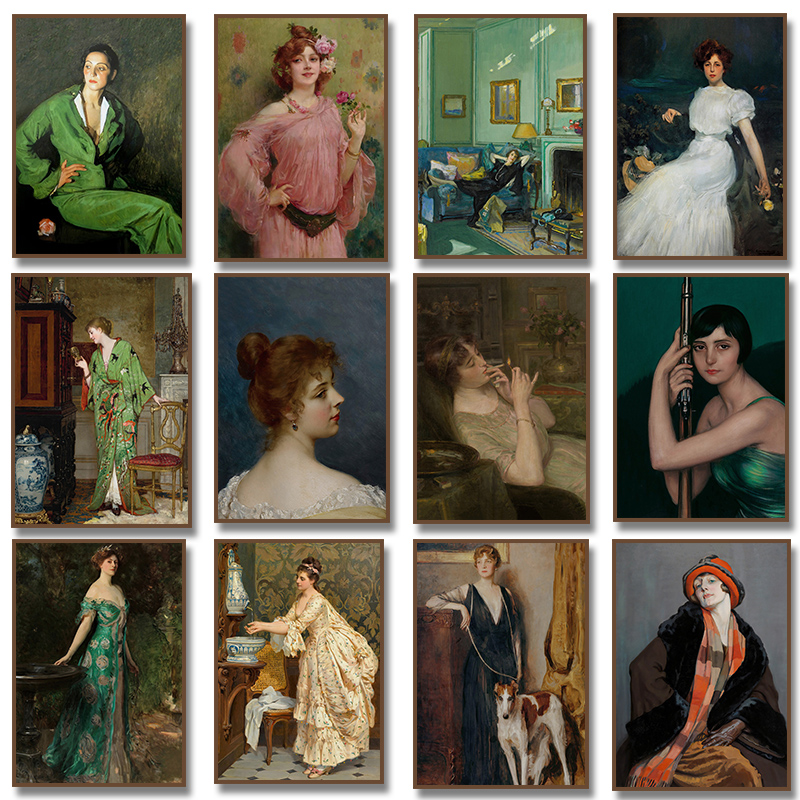 Vintage Fashion Art - Постер с портретом женщины эпохи Возрождения,