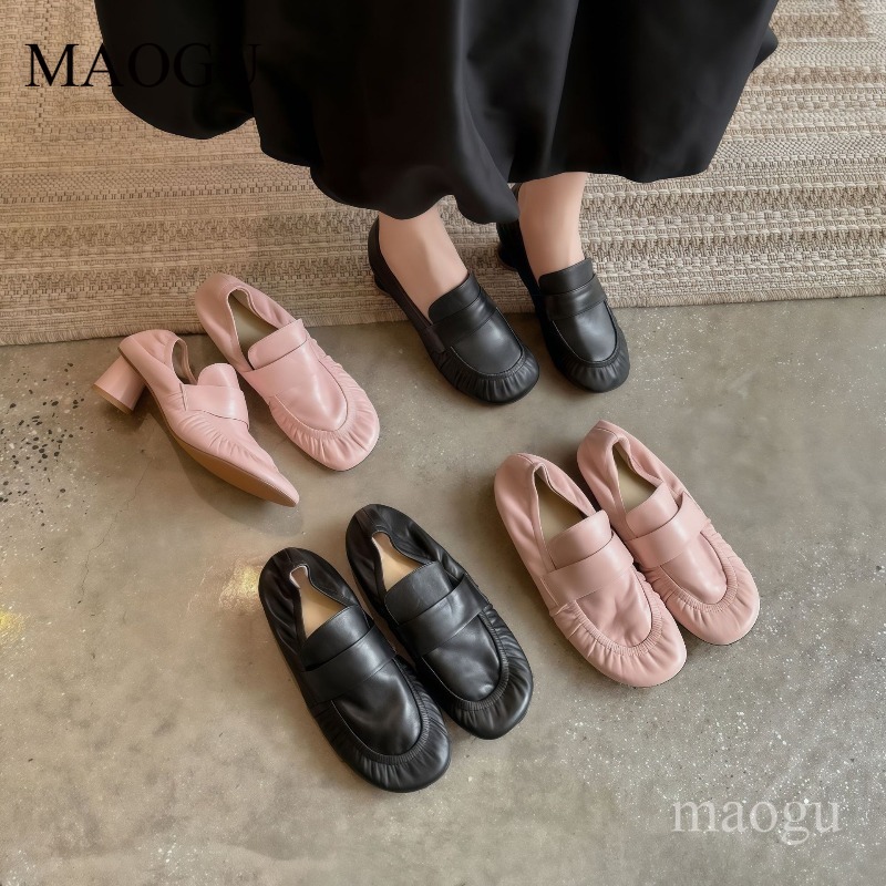 Vintage Fashion Ladies - Мягкие кожаные лоферы женские, плиссированные, с