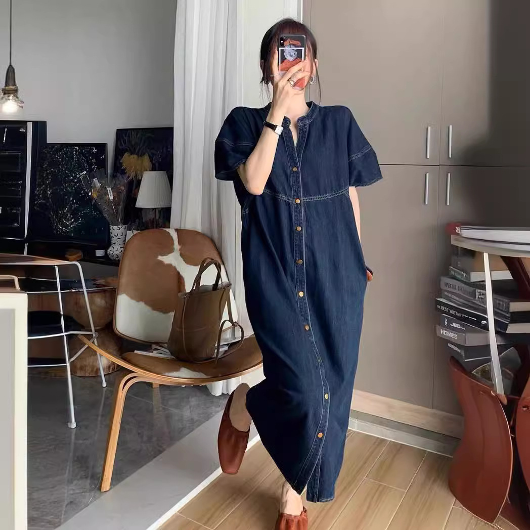 V Vintage Fashion - Новое французское винтажное свободное джинсовое длинное