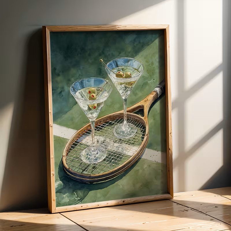 Vintage Fashion Art - Винтажный постер с изображением теннисного клуба,